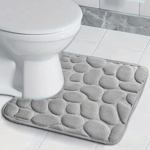 Insun Alfombra Baño Antideslizante Absorbente Tapete WC Microfibra Lavable Gris 40 x 50 cm