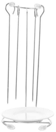 TOYANDONA Supporto per Spiedini in Acciaio Portatile e Compatto Gancio per Barbecue con Spade per Spiedo Kebab per Camping e Grigliate all Aperto