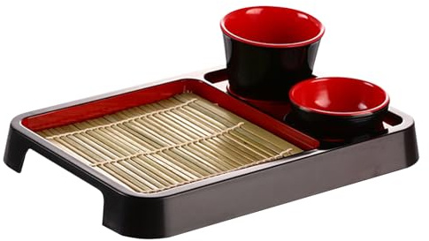 Yonuaret Bandeja Para Soba,Juego De Platos Japoneses Para Soba,Bandeja Para Salsas Aperitivos Postres Y Condimentos | Cocina Hogar Restaurante Fiestas Y Picnics