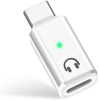 USB C zu Lighting Audio Adapter, USB C Stecker zu Lighting Kopfhörer | Kopfhörerbuchse Konverter für iPhone 17/16 Serie, iPad und mehr (Weiß)