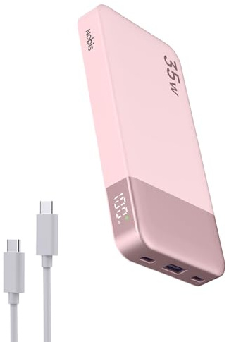 NOBIS 10000 mAh Batterie Externe 35W Charge Rapide USB-C | Affichage numérique, compatible téléphone, tablette et appareils électroniques divers