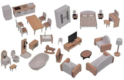 Trä Dockhus Möbler Miniatyrmöbler Leksaksmöbler