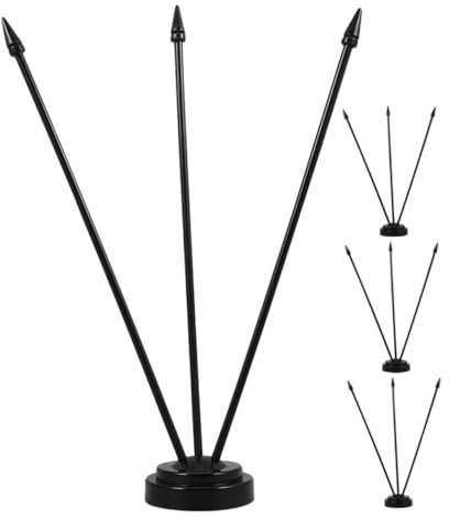 CIYODO Set da 4 Supporti per Asta Portabandiera da Interno e Terra, Base Nera Solida e Portatile per Bandiera Desktop, Installazione Rapida per Uffici, Eventi e Mostre