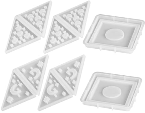 iplusmile 2 Sets Silicone Candle Holder Resin Molds Pyramid Moon Heart Tealight Candle Making Mold for Epoxy Casting DIY Aromatherapy Home Decoration