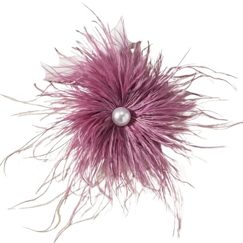 Broche Plume Brosch Flerfärgad Fjäder Stor Brosch 21 cm för Kvinnor, Lyx Pärlbrosch För Fest, Tyg Smycken Tillbehör