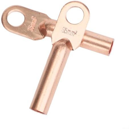 for Gdfnmogo for -10/16/25/35mm2 Crimp Terminal Block, Red Copper Wire Connector for Automotive Cable and Battery Cables, Soldered Copper Crimp Lugs for 10mm² 16mm²(for -35)