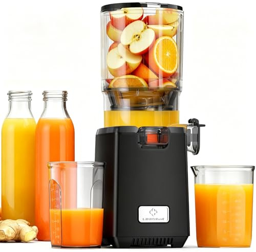 LINKChef Entsafter Slow Juicer für Obst und Gemüse, 250W Juicer Machine, 130 mm Einfüllöffnung für ganze Früchte, 1,8L Familiengröße, Leicht zu reinigen, BPA-frei