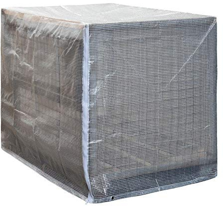 NOOR Pallskydd för gallerlåda och europallar 125 x 85 x 98 cm. Vattentät presenning med dragkedja och öljetter I rivbeständigt skydd för palllådor I väderbeständig folie I transparent