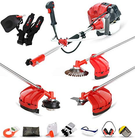 BU-KO 52cc Essence Strimmer Garden Tool Comprenant: StringTrimmer, Brush Cutter avec 3T Blade, Steel Wire Strummer Weed Brush Cutting Blade. Excellent Outil électrique extérieur 1 Ans de Garantie