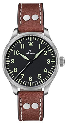 Laco Fliegeruhr, Automatikuhr, Edelstahlgehäuse, Saphirglas, 5 bar, Made in Germany
