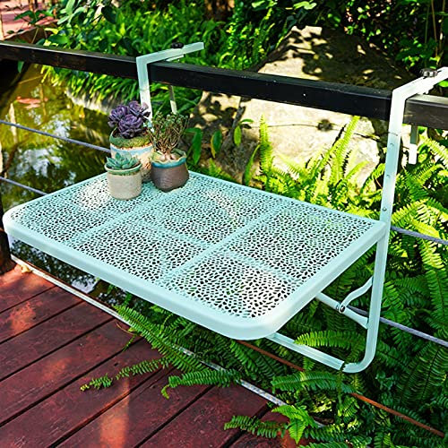 AMDHZ Wandklapptisch Balkon Hängen Tisch Wandschreibtisch Geländeraufhängung Blumenständer Schreibtisch Vier Gänge Einstellbar Einfach Zu Falten Benutzt Für Fenster Balkon (Color : Green)