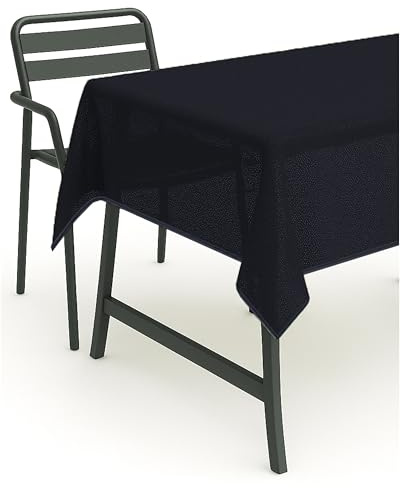 texpot Tischdecke 140 cm schwarz Gartendecke mit Saum abwaschbar Gartentischdecke Balkon Terrasse wetterfest