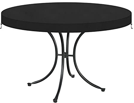 VANSHEIM Telo Copri Tavolo Esterno Impermeabile Coperture per Tavoli da Esterno Copertura Tavolo Giardino Copritavolo Rotondo per Tavolino da Esterno Basso e Tavolo in Vetro Rotondo Ø110X10cm