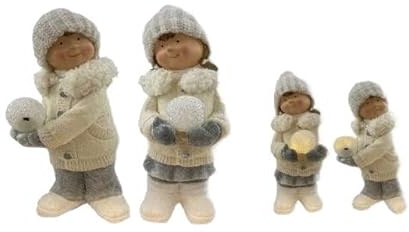 BIMBI CON SFERA DI NEVE E LUCE 19x17x38