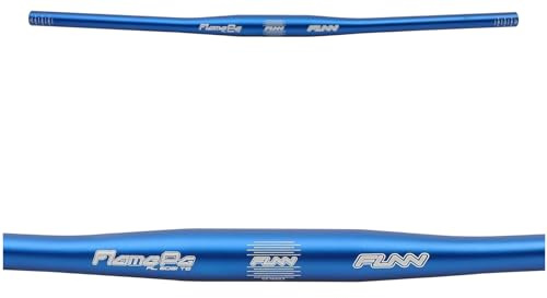 Funn Flame PG Mountain Bike Handlebar with Bar Clamp 31.8mm and Width 680mm, Tough and Lightweight Alloy Riser Handlebar for MTB, BMX and Road Bike (Blue)