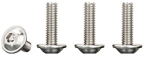 Drenky M5 Screws, 20 Pcs M5 X 20mm Socket Flanged Button Screws, 304 Stainless Steel, Hexagon Socket, Pan Head, Rustproof