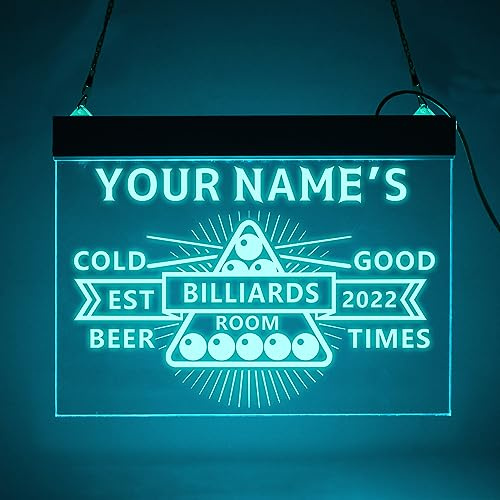 soulglass Billard Neon Schild, LED Lichtschild, Personalisiertes Billard Dekor, Wandmontage, Acryl, Modern, Dekorative Leuchttafel