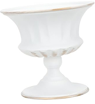 Toddmomy Retro Stil Blumentopf Metall Vintage Blumenbehälter Für Balkon Und Garten Kreative Pflanzeneinrichtung Weiß Und Gold