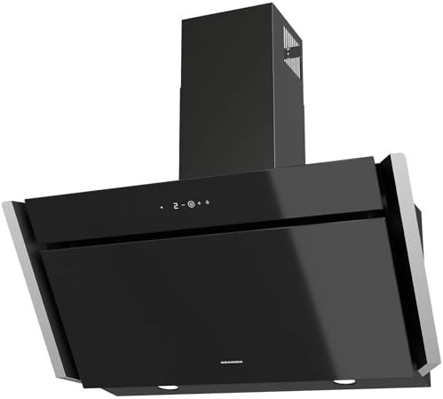 Oranier Kopffrei-Wandhaube 90 cm MEBA90S1 - schwarze Umluft Dunstabzugshaube mit 4 Leistungsstufen - Kopffreihaube LED Anzeige in weiß - Touch-Control