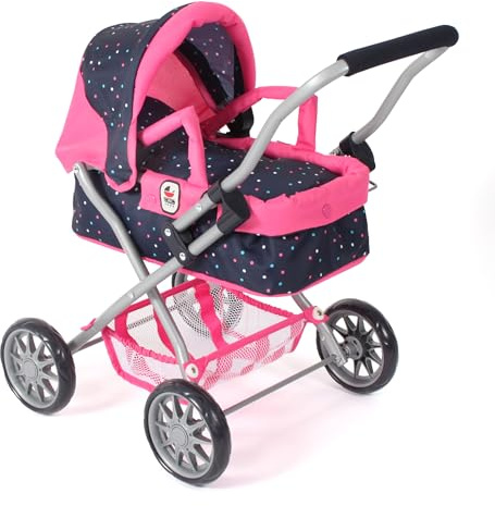 Bayer Chic 2000 - Passeggino per bambole Smarty, piccolo passeggino per bambini dai 2 anni in su, passeggino giocattolo, coriandoli, rosa