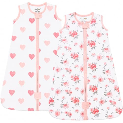 Babyschlafsack aus Bio-Baumwolle 1.0 TOG Ganzjahres Schlafsack 2er-Pack | Atmungsaktiver Ganzjahresschlafsack aus GOTS- und OEKO-TEX-zertifizierter Bio-Baumwolle für 12–18 Monate von Mama Cheetah