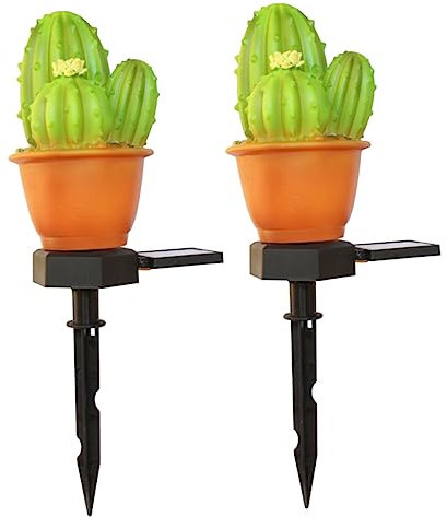 Milisten Solar Gartensteckerleuchte Led Kugelkaktus Terrassendeko Hof Rasen Erdungsstecker Solar Licht Für Außenbereich Wege Gartenparty