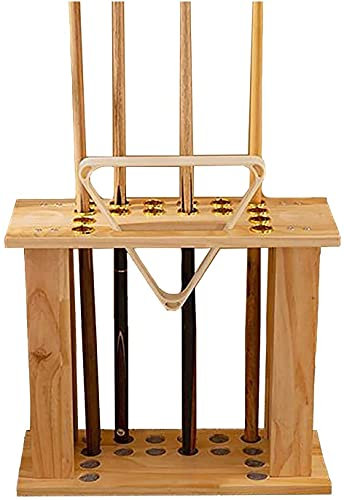 ULDHXAVW Vertikaler Billardständer, Poolständer, Bodenständer-Clubständerhalter mit Aufbewahrungsrille, Pool-Organizer-Rack aus massivem Holz, für Hockey
