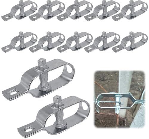 Wzhtuzi 12 Stück Drahtspanner Verzinkt, 90mm Zaunspanner Stahl Maschendrahtzaun Spanner Drahtzaun Spanndraht Spanner für Zaun Garten Stahldraht Antenne Wäscheleine