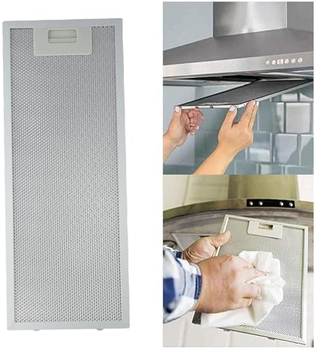 Cooker Hood, 445x175mm Cooker Hood Grease, 5-Layer Aluminum Mesh Hood Vent Filter, Metal Mesh Extractor Vent Filter Range Hood Grease