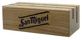 San Miguel 5er-Set 5x Tischaufsteller Kartenhalter Gastro aus Holz Maße: ca. 10cm lang, 5cm breit, 3,5cm hoch