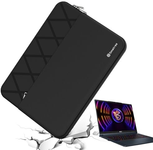 Smatree 16 inch Laptop Sleeve for MSI Stealth 16/16 AI, Crosshair 16, CreatorPro M16 HX/16 AI Studio, Creator M16 HX, Protective Laptop Case with Accessory Pocket, YKK Zipper, Shockproof Design (E601)