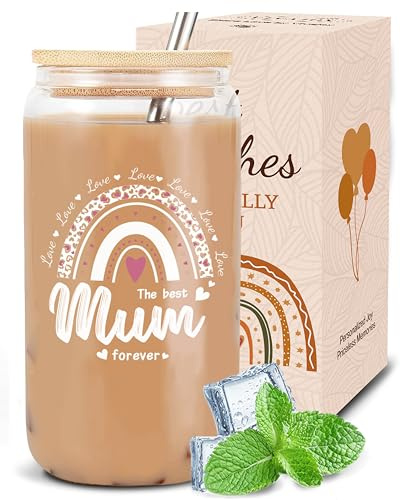 VivaJoy Mum Birthday Gifts – Birthday Gifts for Mum, Creative Travel Mug, Coke Cup, Glass Mug, Perfect for Mothers Birthdays Gift, Christmas, or Mother's Day, A Present from Daughters or Sons