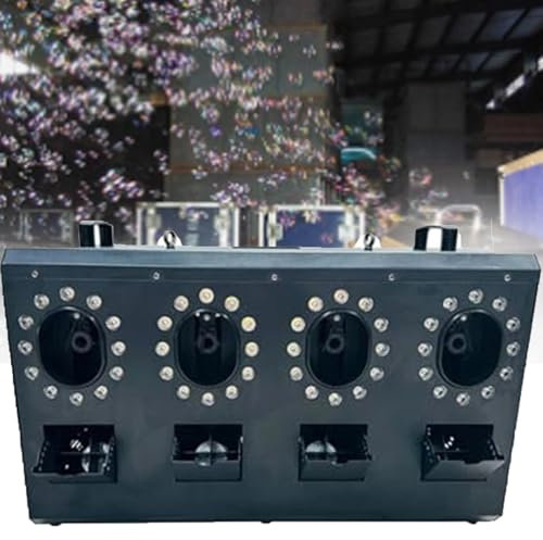 Souffleur De Machine à FuméE à Bulles 1500 W Avec 48 LumièRes Led, Machine à Bulles Led à Deux Buses, Machine à Bulles De FuméE à TéLéCommande Dmx De Grande Capacité Pour Spectacle De ScèNe,4holes