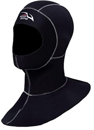 Pegciuho Cappuccio da Sub da 3 Mm in Neoprene, Scaldacollo, Berretto da Sub Elastico E Resistente, Cappuccio Termico da Surf, Cappello per Sport Acquatici, Cucitura Bianco XL