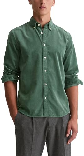 Marc OߴPolo Hommes Chemise en Velours côtelé avec col boutonné côtelé