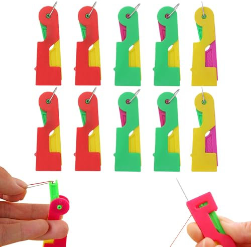 Matame Einfädelhilfe,Einfädelhilfe für Nähnadeln Nähmaschinen Zubehör Kunststoff Nähnadeln Einfädler, Automatischer Einfädler Nadel Threading Tool für Handnähen und Nähmaschinen (10PCS)