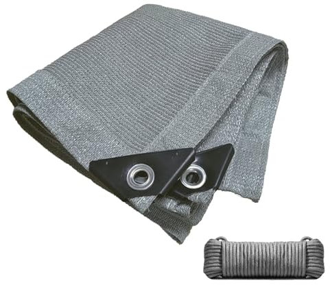 Toile d'ombrage de jardin 4,6 x 4,8 m avec 90 % de protection solaire pour véranda, balcon, garage, patio, œillets et corde pour une installation facile