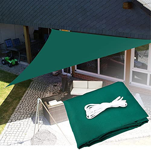 Tenda parasole triangolare, 3 x 4 x 5 cm, impermeabile, blocco UV per esterni, tenda a vela per patio, verde scuro, 300 x 400 x 500 cm