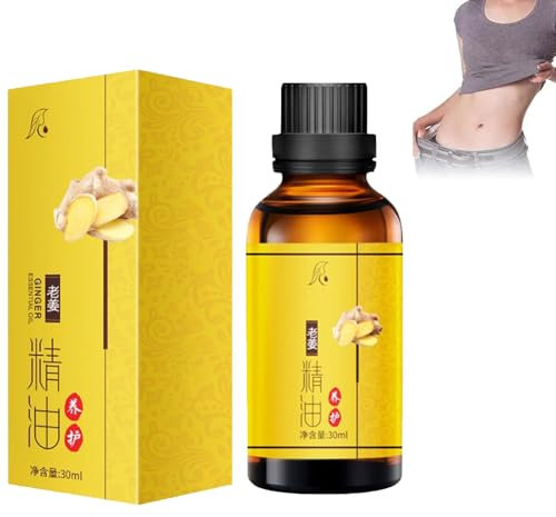 Ingwer Massageöl,Ingweröl für Lymphdrainage, Ingwer-Massageöle,Ingwer ätherisches öl - für Entspannen, Massieren Gelenkschmerzen Linderung,Sinnliches massage öl (1)