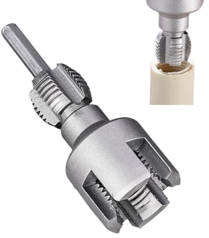 Sghtil Cortador de rosca interior de tubo de PVC, abridor de rosca interior y exterior, diseño de doble cara, accesorios para taladro eléctrico y accesorios sanitarios para suministros de taller