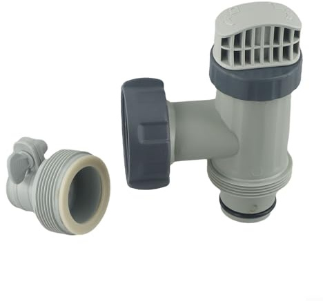 Jonikuper Type B Hose Adapter Pool Plunger Valve Compatible For Above Ground Swimming Pool Replacement Parts Shut Off Valve System With Rubber Gaskets For Sand Filter Pump
