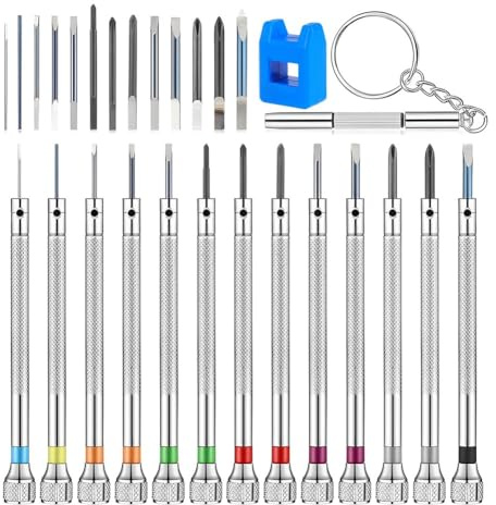 Xnuiasqe de tournevis métriques à tête plate de 0,6 à 2,0 mm pour montre, lunettes, , travaux de réparation électronique