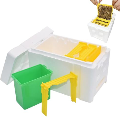 Bienenstockkasten – Schaumstoff-Honigbienenenstock | Isolationsschaum-Bienenhaus | Imkerbedarf für Hinterhof | Imkerbedarf für Hinterhof, Terrasse, Bauernhof, Gartenarbeit, Honig Bestäubung Zucht