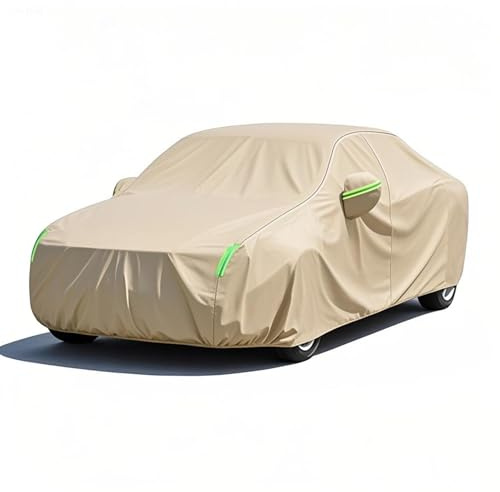 Auto Plane Abdeckung für Opel Mokka 2012-2025,Autoabdeckung Wasserdicht Atmungsaktiv，Winddicht,UV-beständig, Staubdicht und Kratzfest,Allwetterschutz,Beige