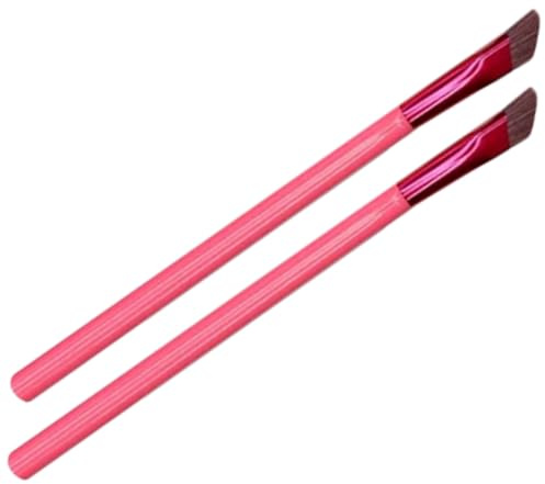HAPINARY 2 Stück Kosmetik Augenbrauenpinsel mit Abgewinkeltem Pinselkopf und Kunstfell für Präzises Make Up und Mascara Anwendung für Damen