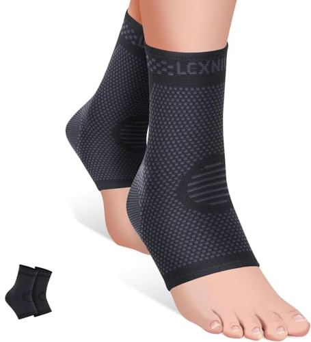 Aubzy 2 Bende per Caviglia, Calze a Compressione per Fascite Plantare e Artrite. Ortopediche, Traspiranti per Uomini e Donne. (M)