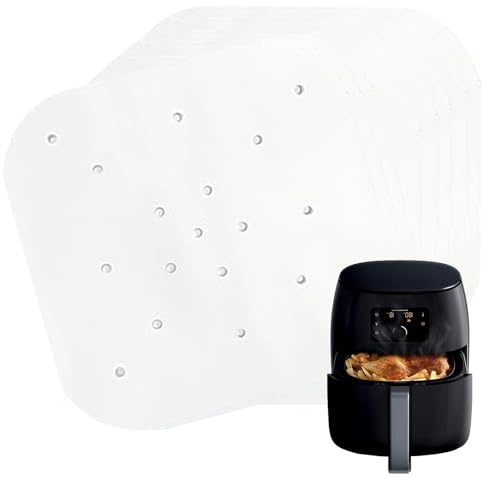 Lot de 120 feuilles de cuisson pour friteuse à air chaud - Papier sulfurisé pour Ninja Combi 12 en 1 - Perforé carré - Papier anti-adhésif - Résistant à la graisse - Pour four Ninja - Friteuse à air