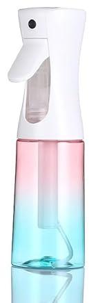 ZALUJMUS Ultra Fine Mist Spray Bottle, 200ml Continuous Sprayer, Plastic Reusable Container for Hair, for Hair, Cleaning, Gardening (Gradient Pink+Green)