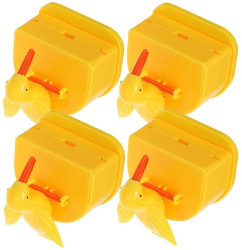 Alipis 4 Piezas Dispensador Automático de Palillos Dientes Amarillo Brillante Diseño Compacto y Portátil Sistema de Presión Fácil para Uso Cocina Comedor y Reuniones Familiares de
