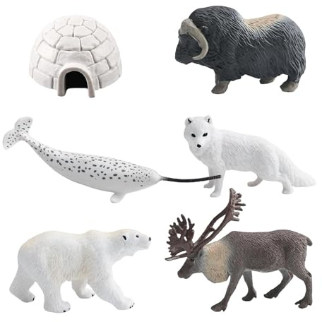 Ysyqkn 6 Teiliges Nordpol Tiermodell für Sammler, Als Kleines Geschenk Oder Weihnachtsdeko